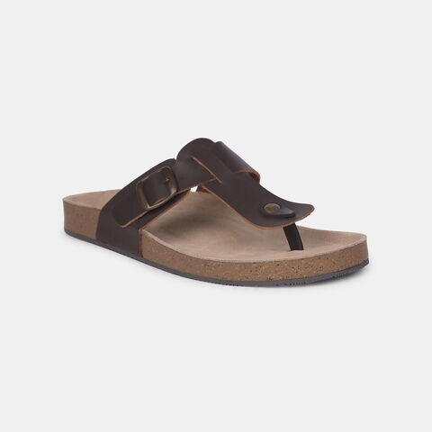 Bata Dark Brown Slippers For Men